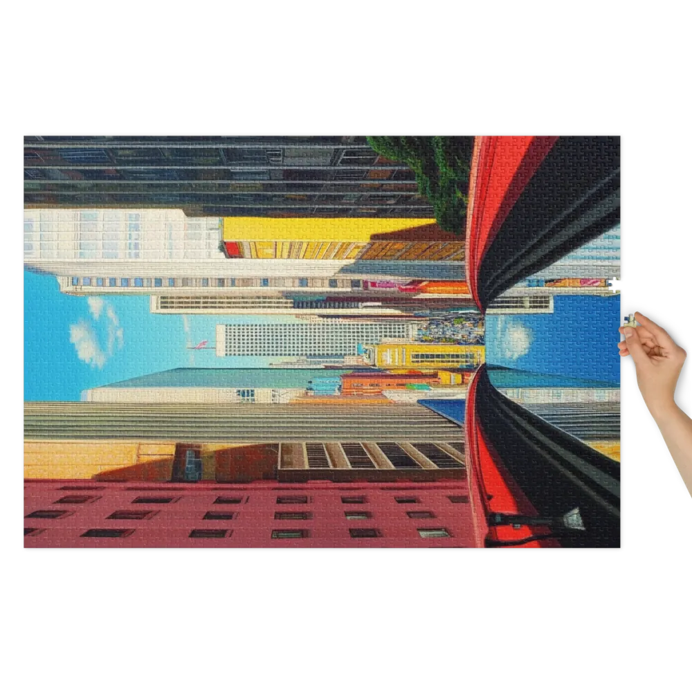 Reflexão Urbana Vibrante 
 Puzzle em caixa de metal