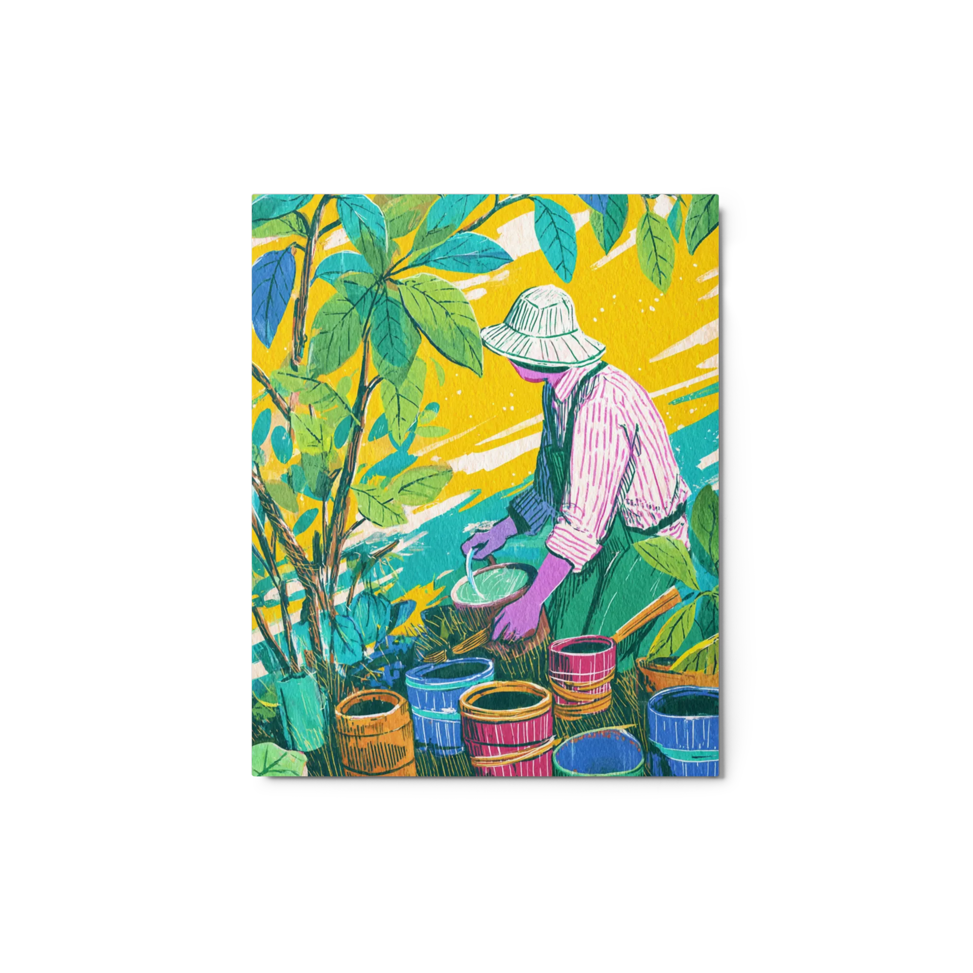 The Quiet Gardener 
 Canvas with White Frame