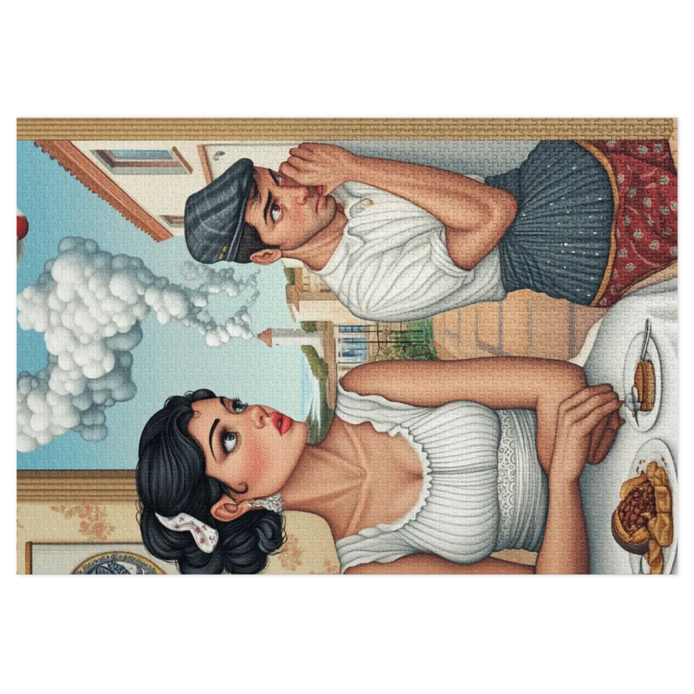 Surreal Tension Between Man and Woman | Jigsaw Puzzle (252/520 pieces)