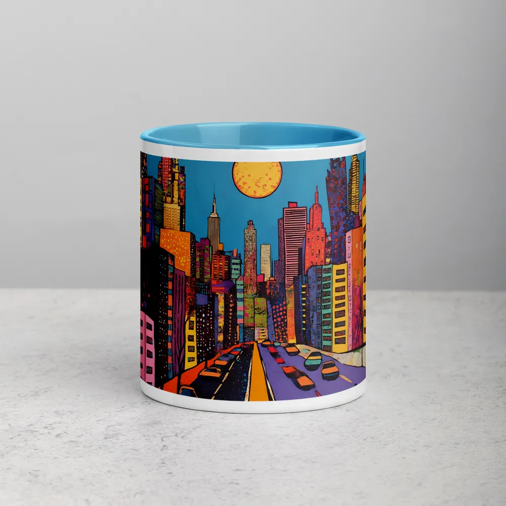 Metropolis Under the Moon 
 Mug with Golden Yellow inside
