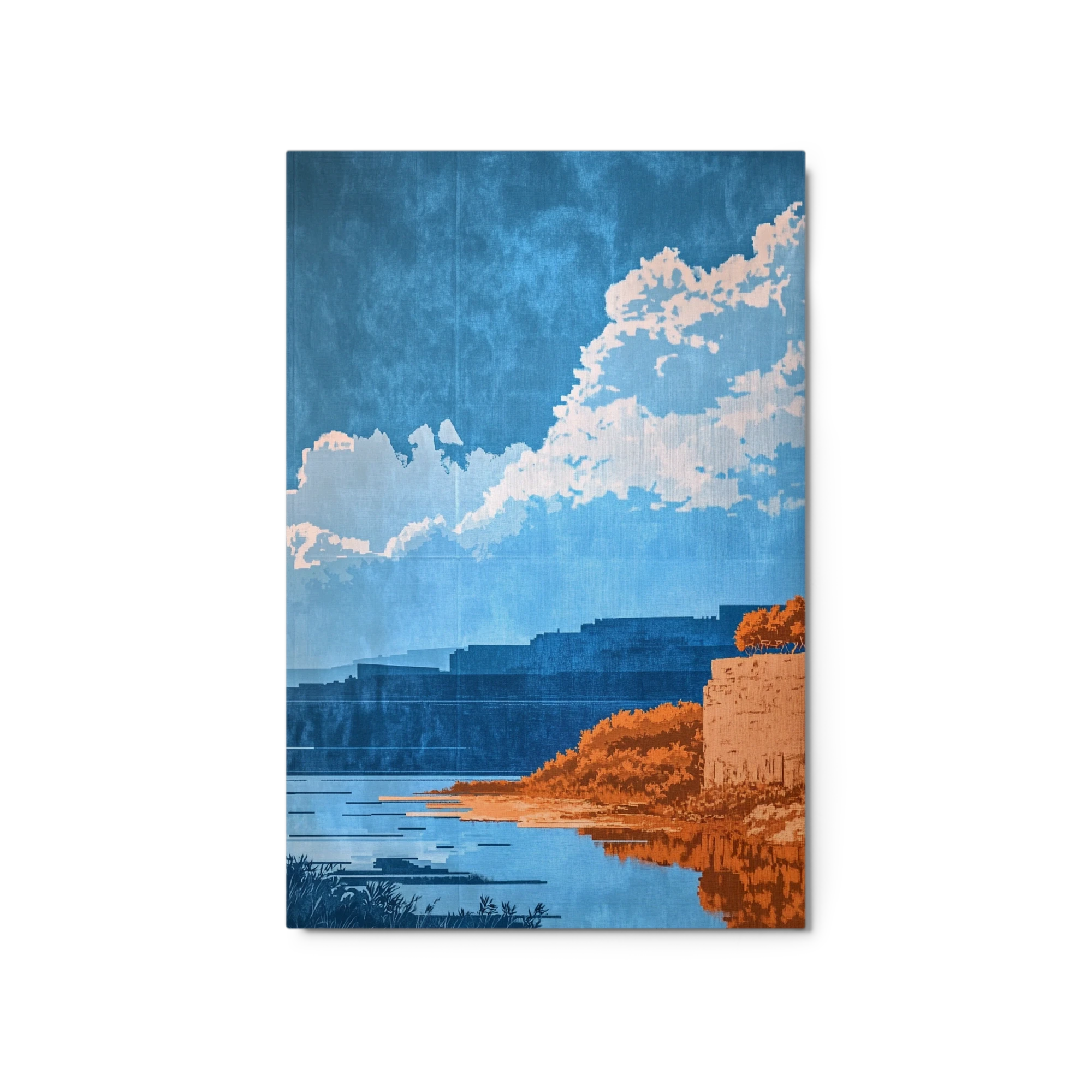 Scenic Landscape with River and Clouds