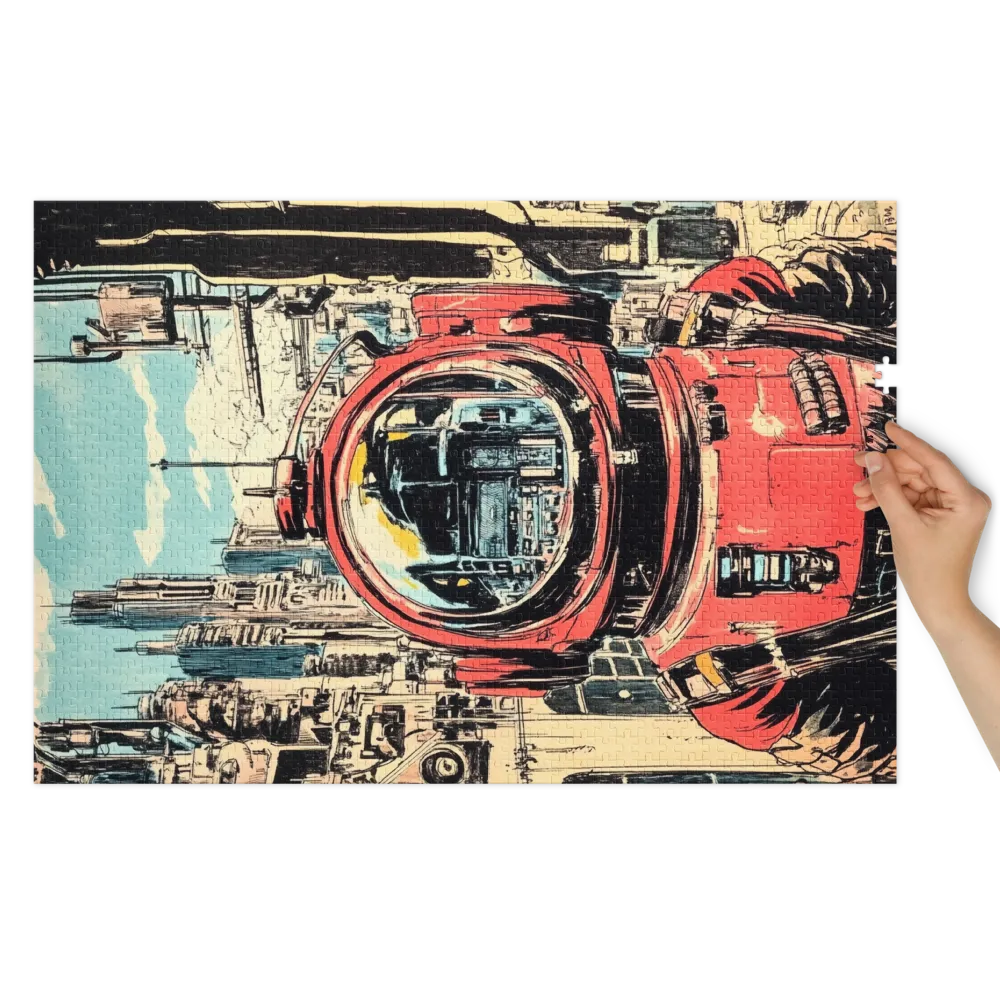 Urban Astronaut's Reflection 
 Jigsaw Puzzle in Tin Box