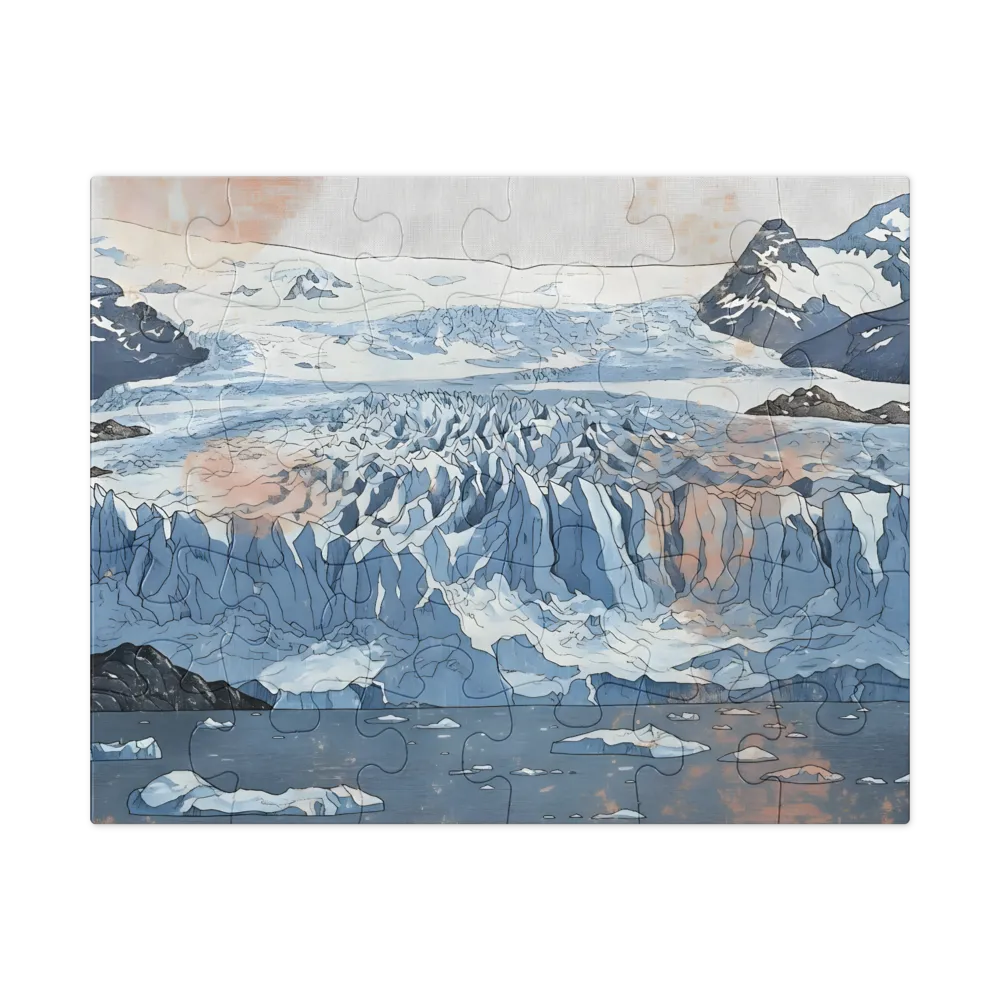 Peach Glacier Ukiyo-e 
 Jigsaw Puzzle in Tin Box