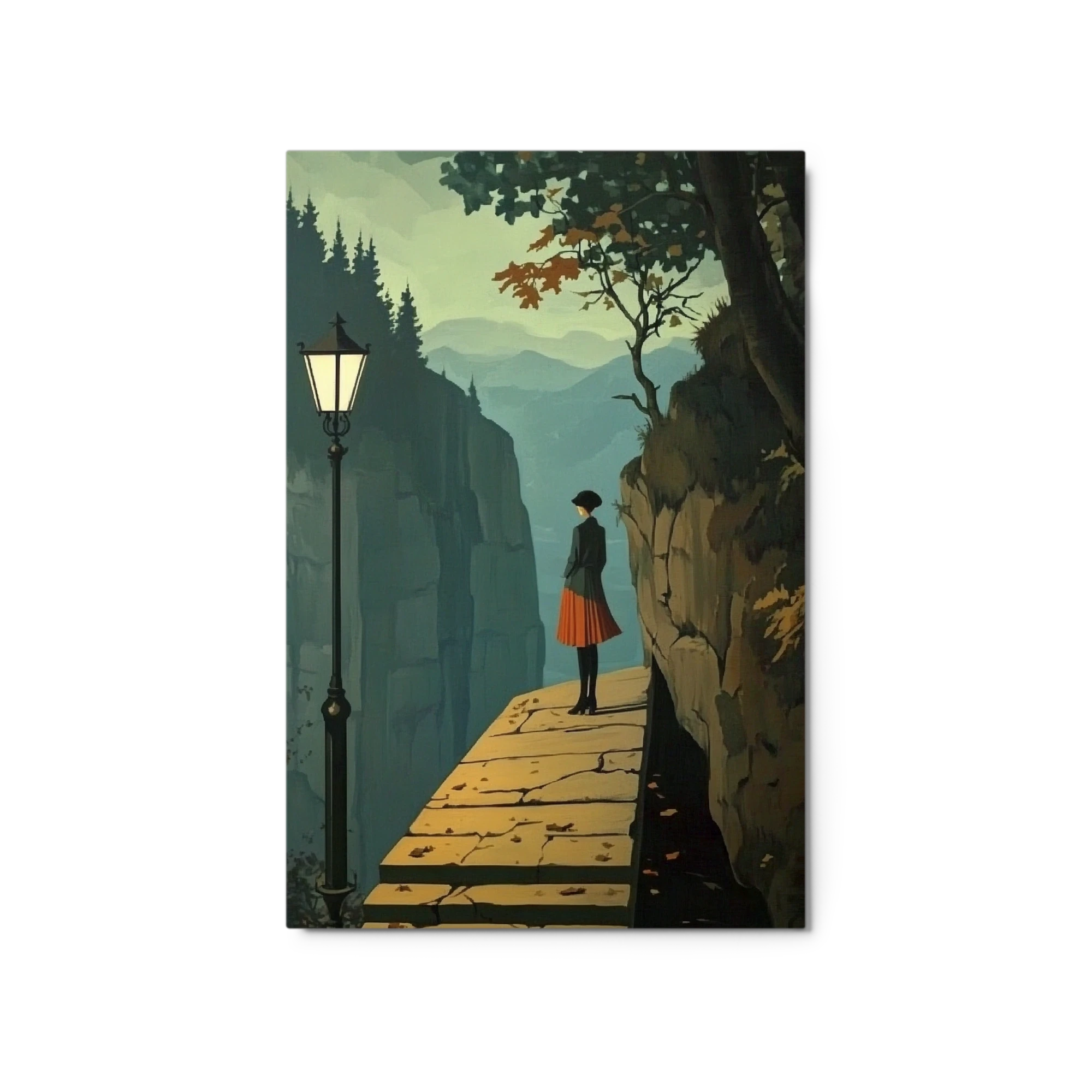Surreal Woman on Cliff Path