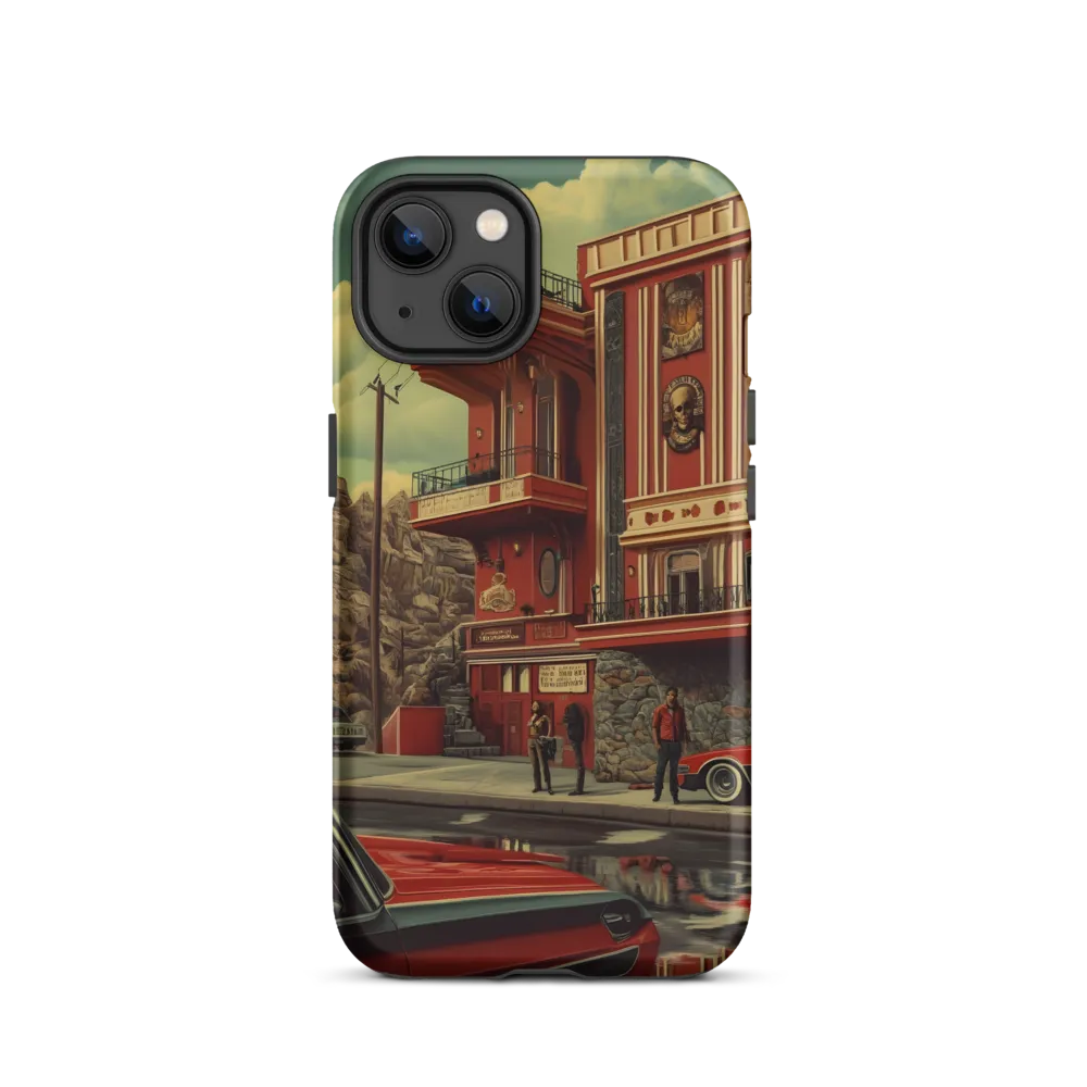 Surreal Vintage Building with Classic Cars | Phone Case