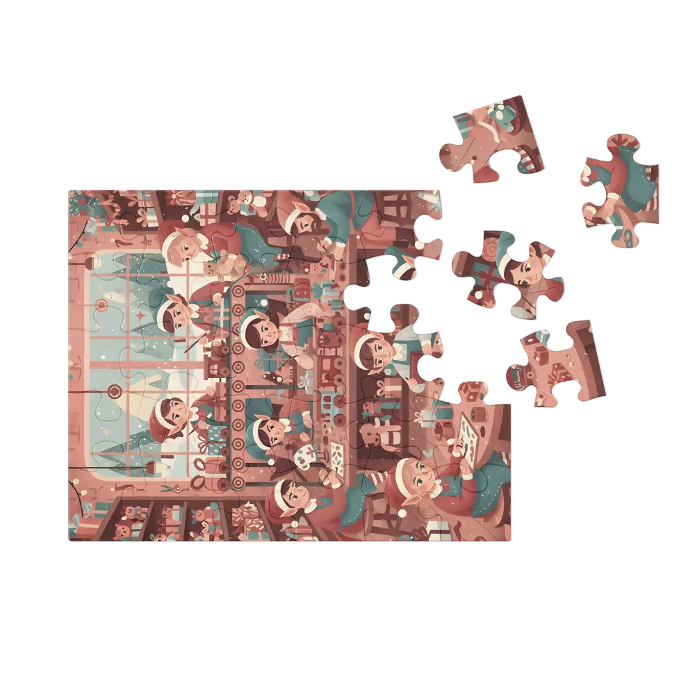 Elves' Workshop 
 Jigsaw Puzzle in Tin Box