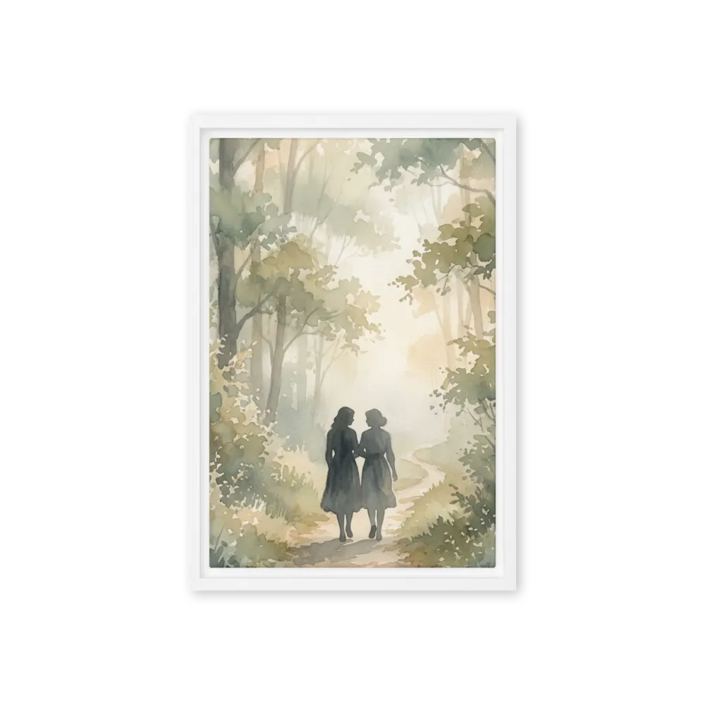 Sisters in the Mist 
 Canvas with White Frame