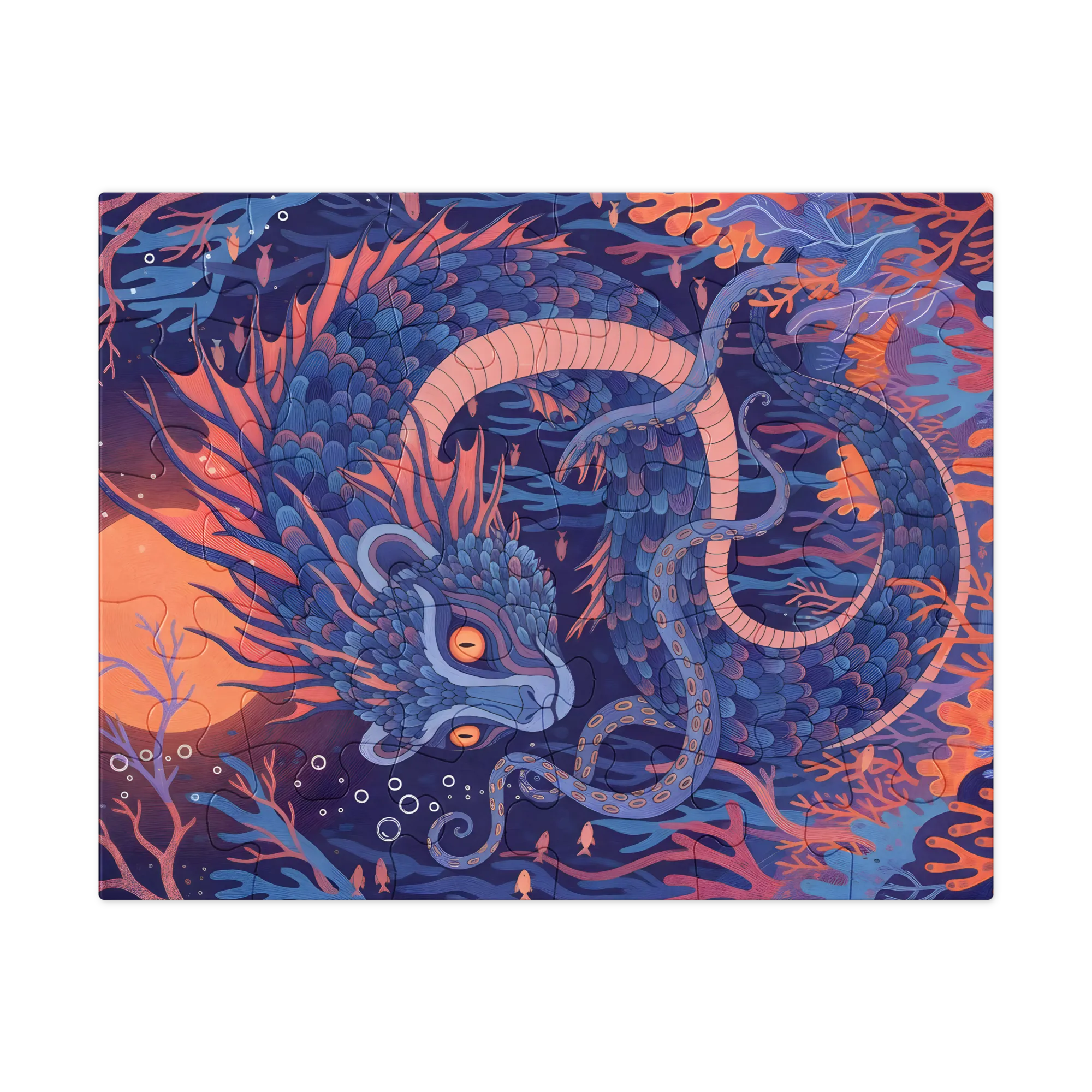 Moonlit Sea Serpent 
 Jigsaw Puzzle in Tin Box