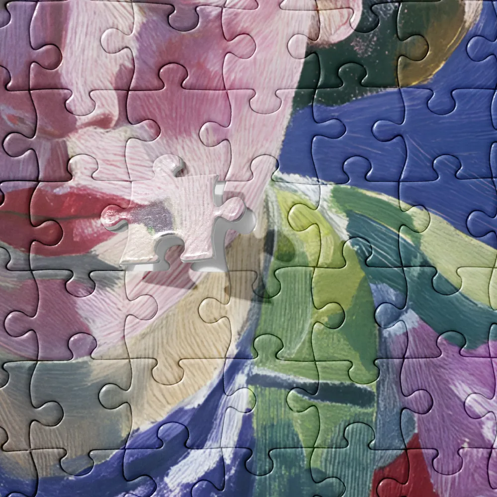 Portrait of a Woman in Vibrant Hues 
 Jigsaw Puzzle