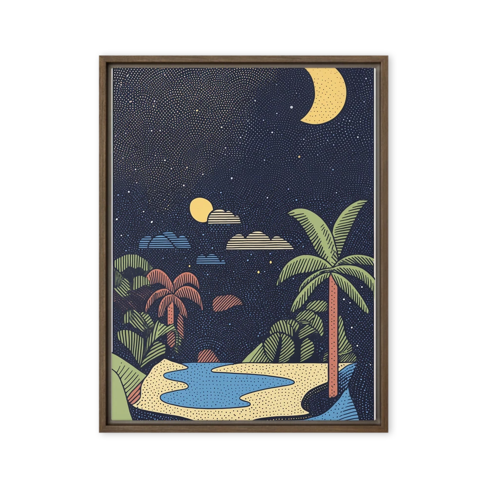 Moonlit Tropical Coast | Art Print