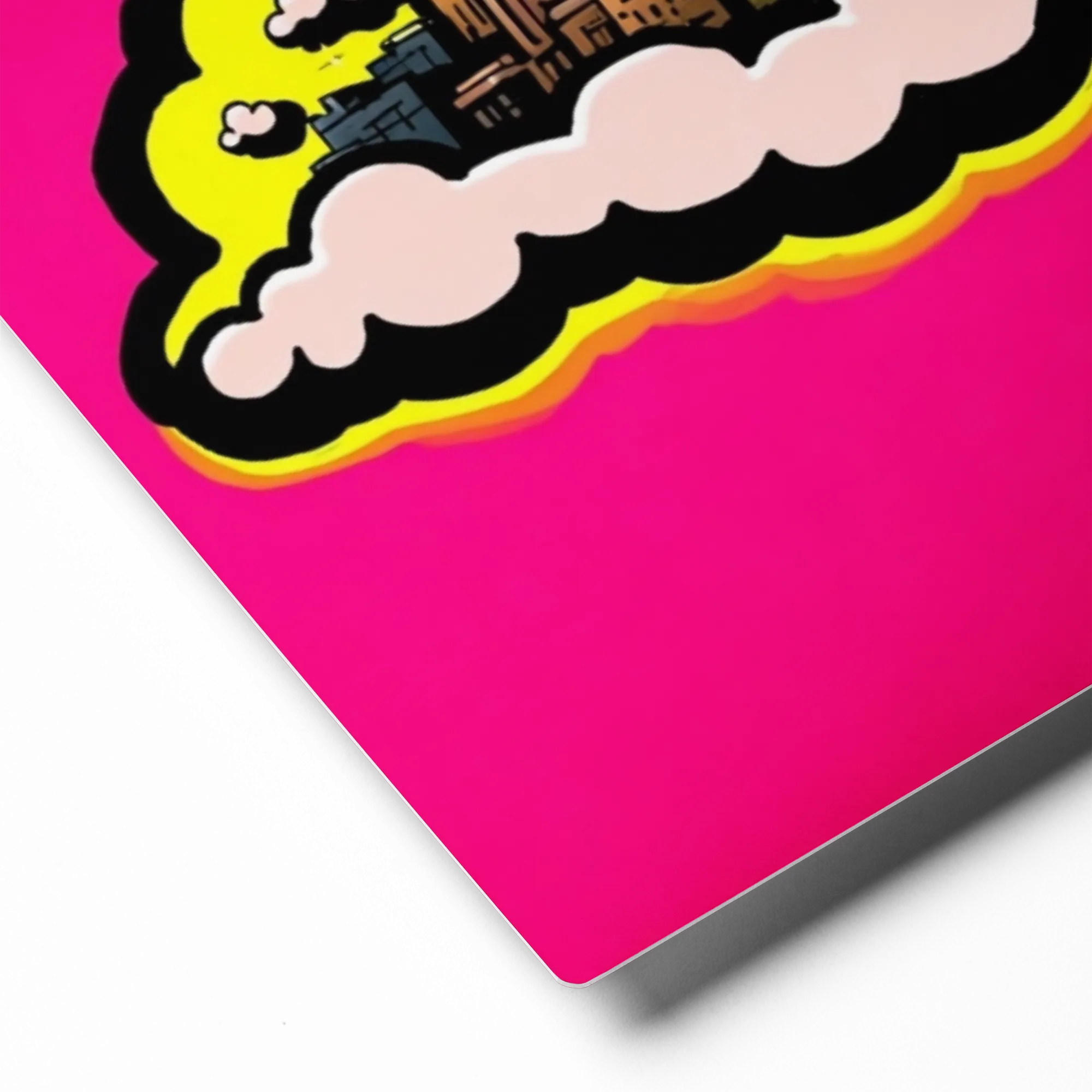 Metropolis in the Clouds 
 Canvas | 8″x 8″