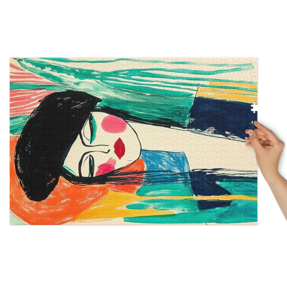 Modern Abstract Female Portrait | Jigsaw Puzzle (252/520 pieces)