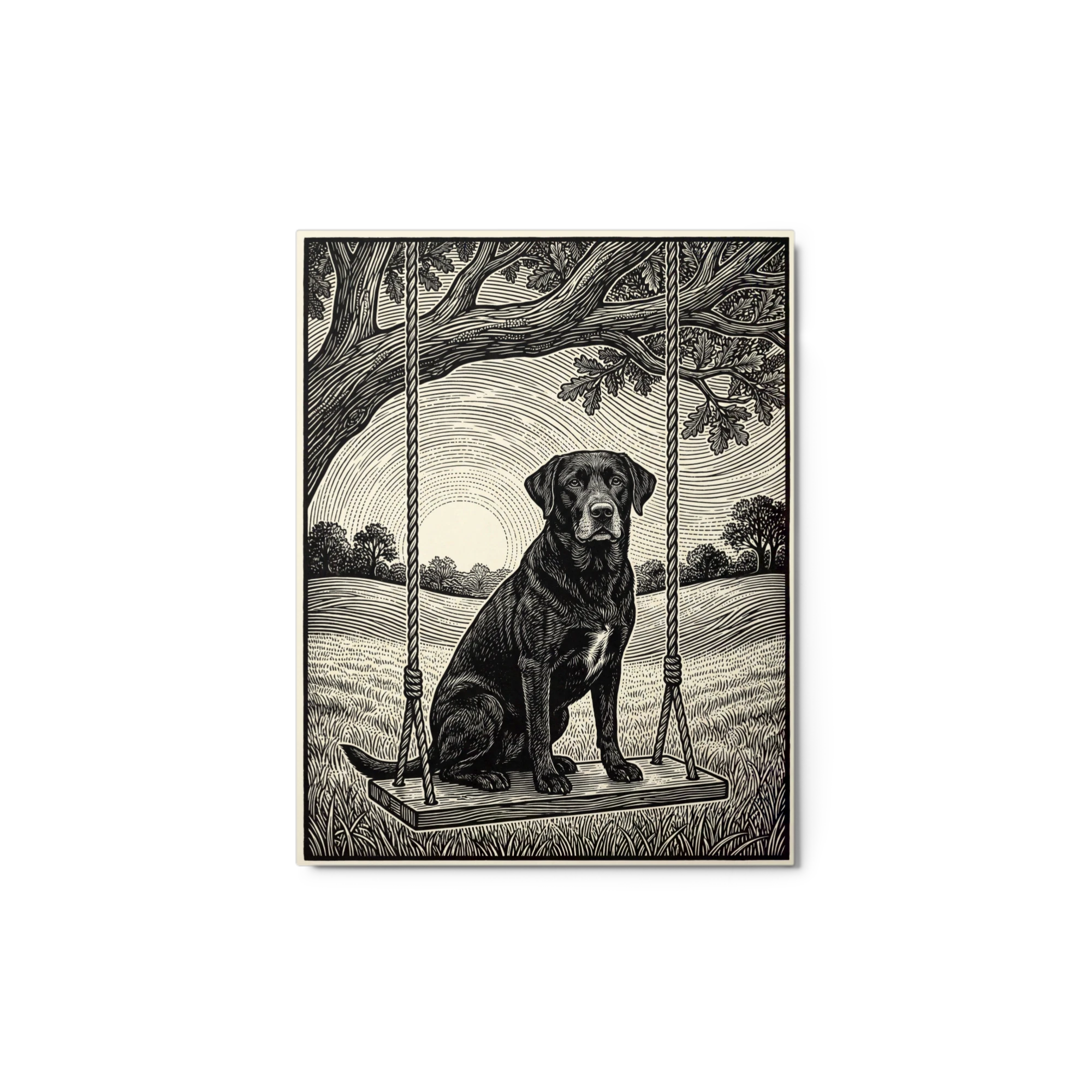 Pet Portrait — Folk Linocut