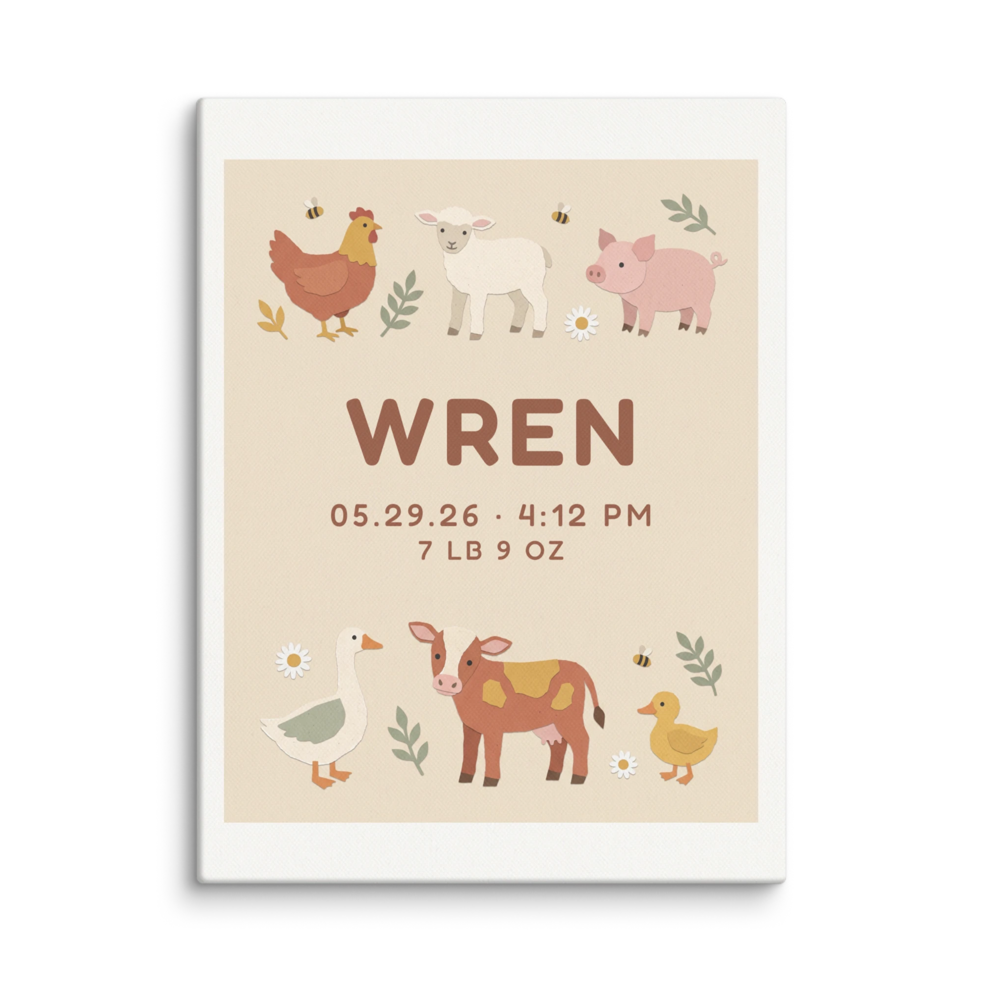 Nursery Name Art — Paper Farmyard