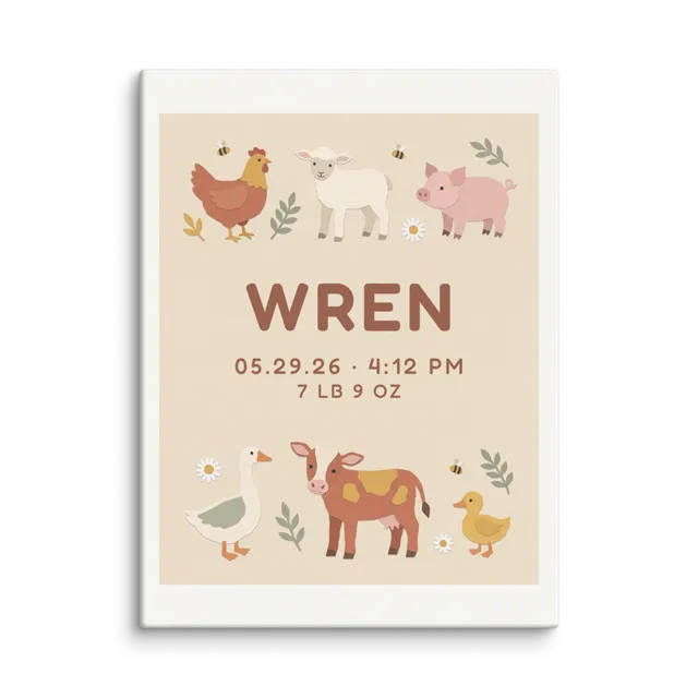 Nursery Name Art — Paper Farmyard