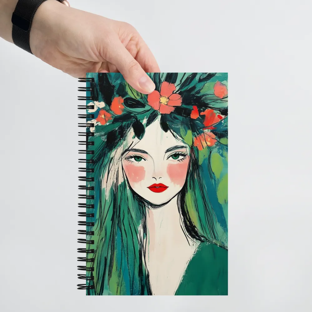 Verdant Bloom Portrait 
 Spiral Notebook | 140 pages