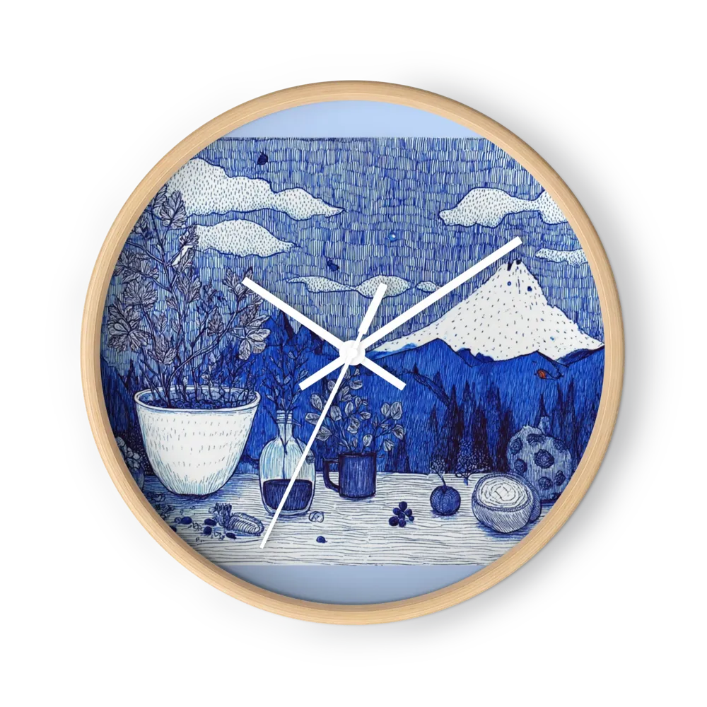 Blue Fuji Still Life | Wall Clock