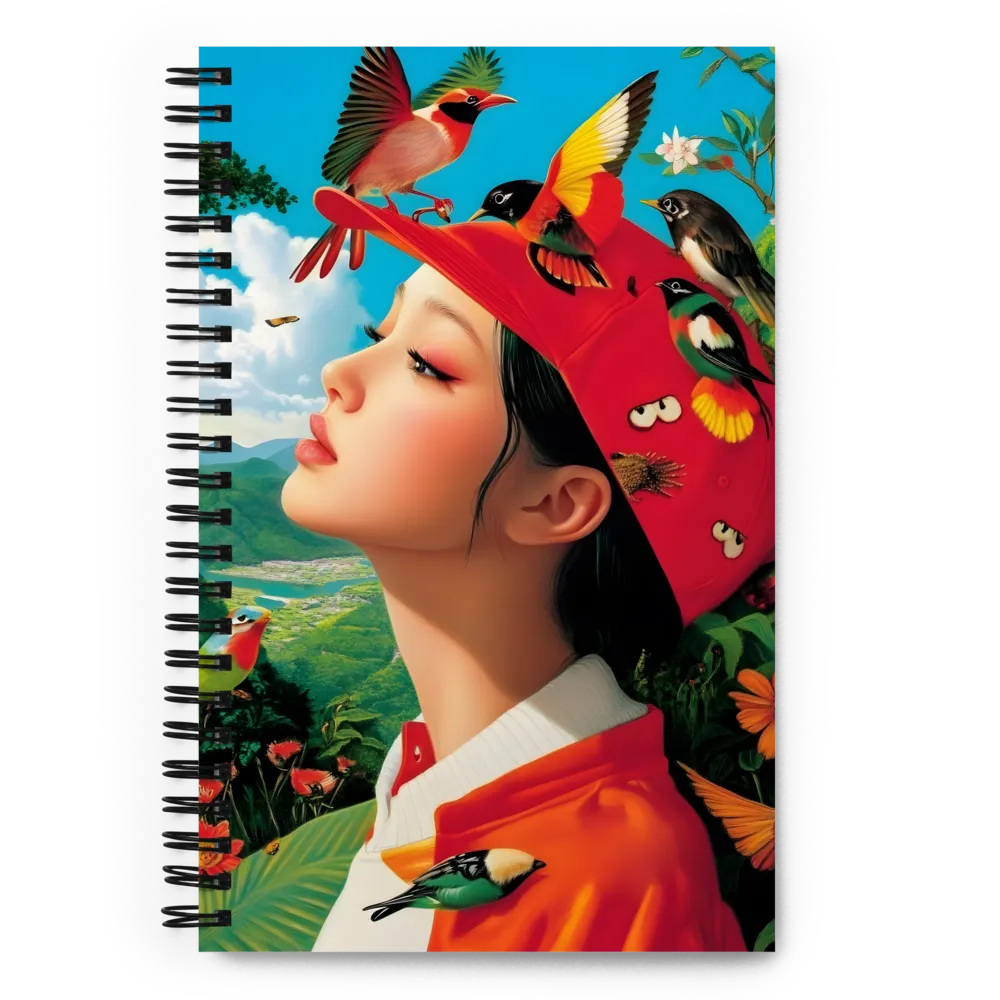 Serene Ascent with Feathered Friends 
 Spiral Notebook | 140 pages