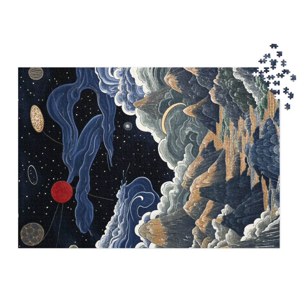 Paesaggio Cosmico Stilizzato 
 Puzzle in scatola di metallo