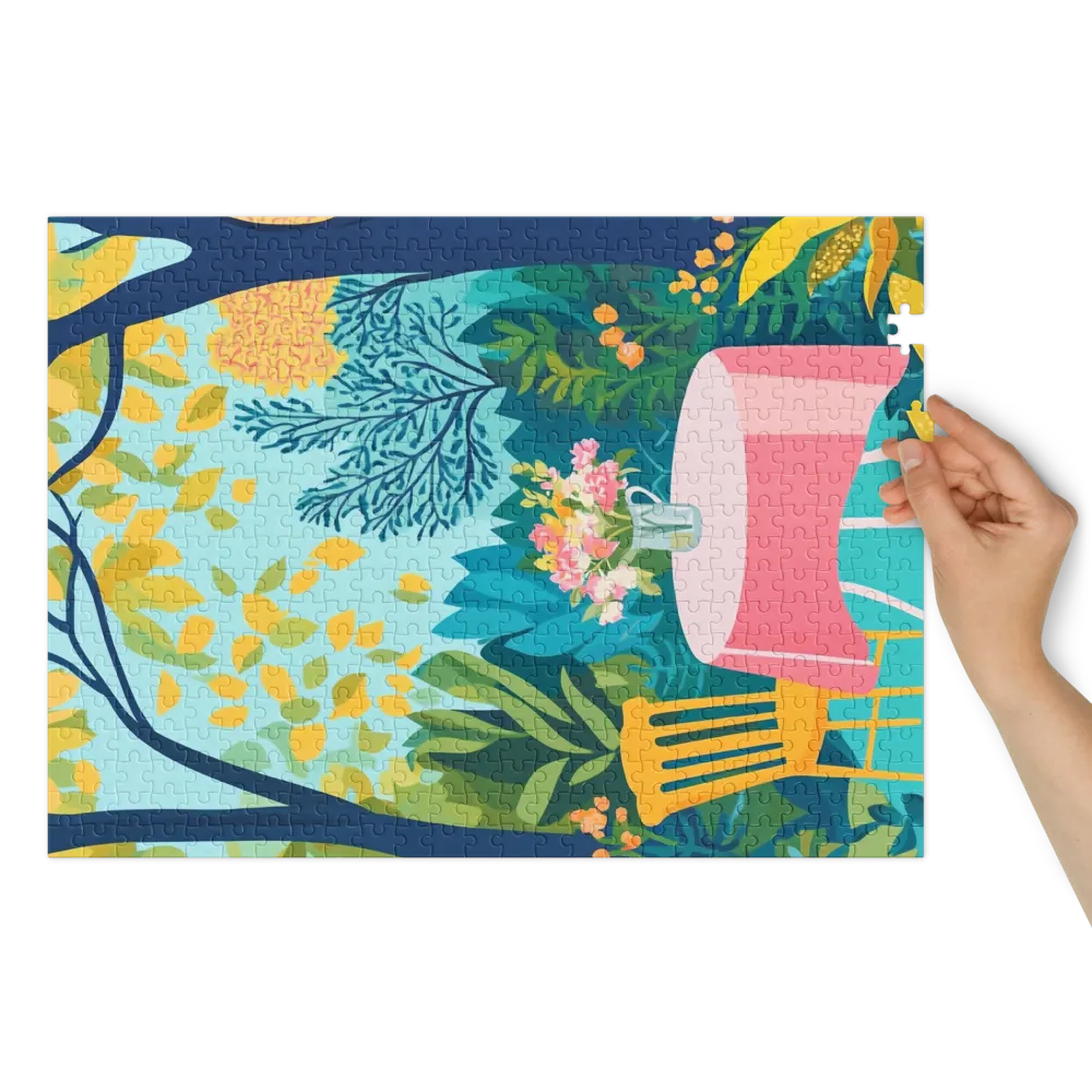 Outdoor Table with Flowers | Jigsaw Puzzle (252/520 pieces)