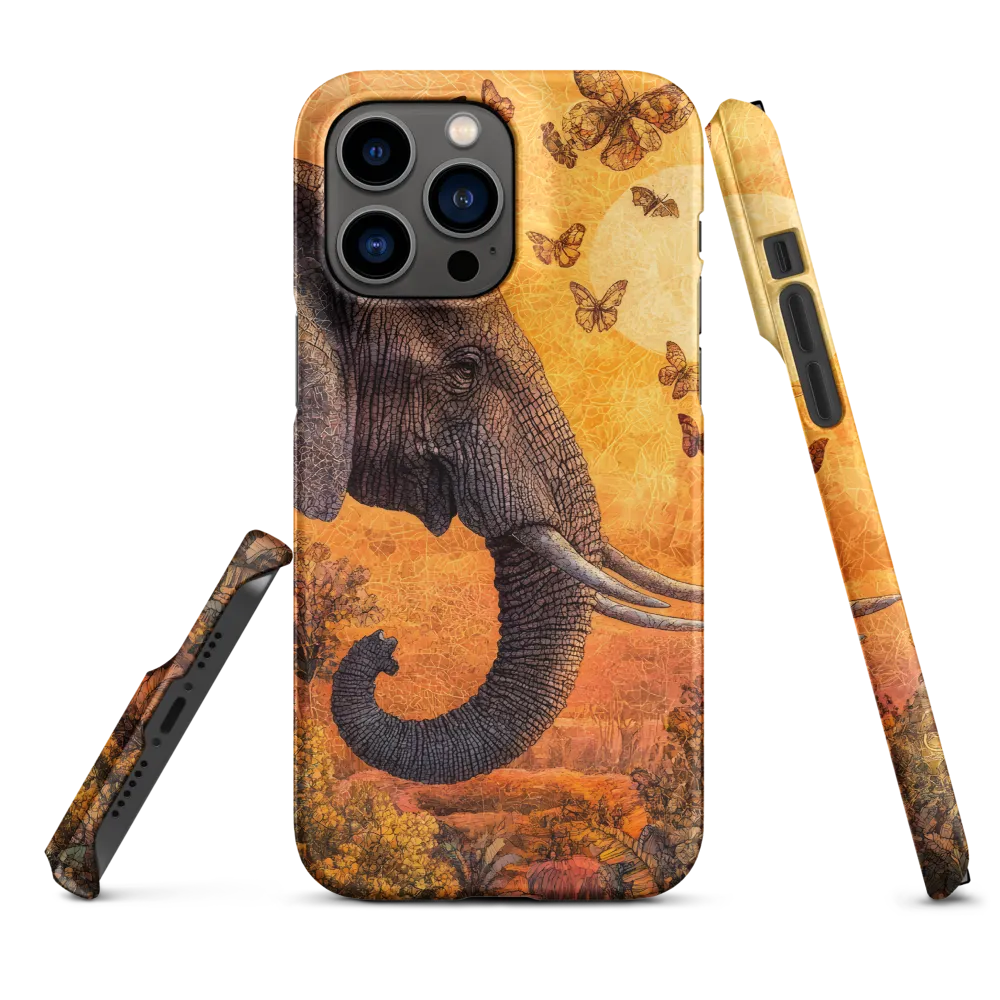 Golden Elephant and Butterflies | Phone Case