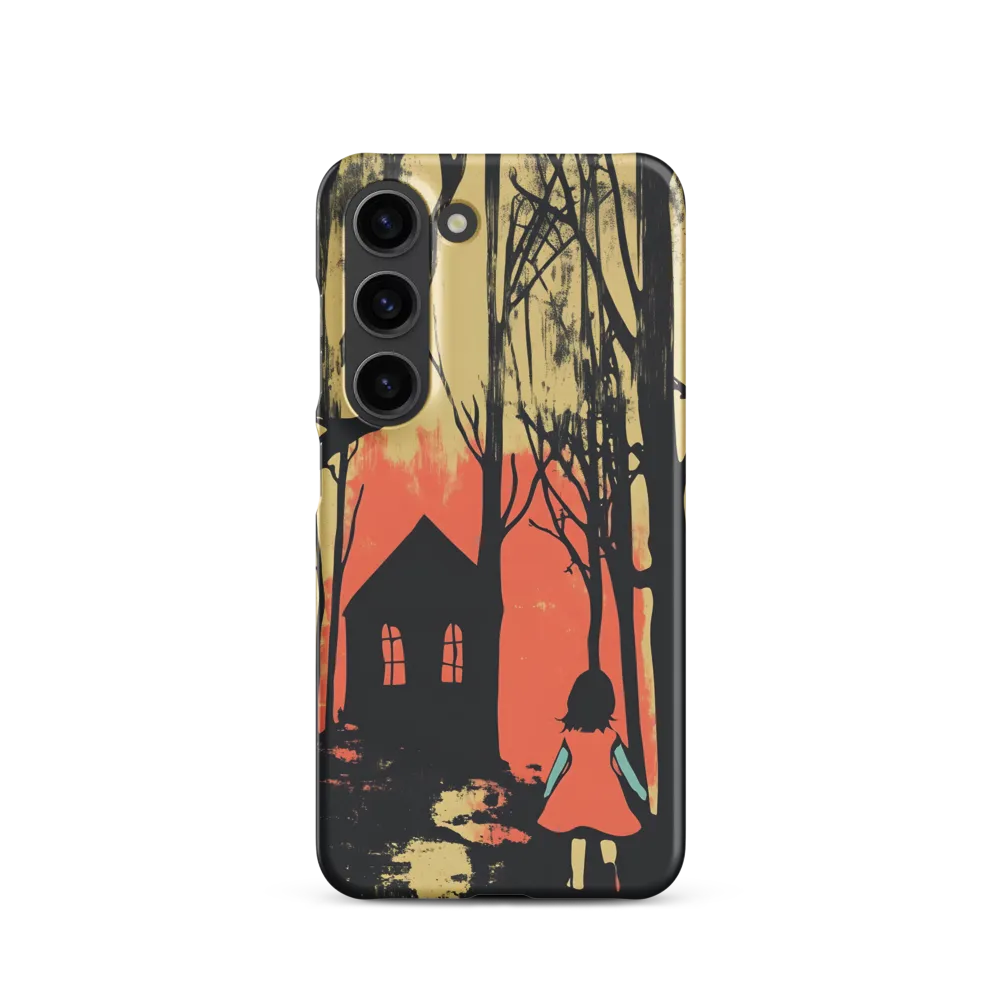 Girl in Red Dress Walking to Mysterious House | Phone Case