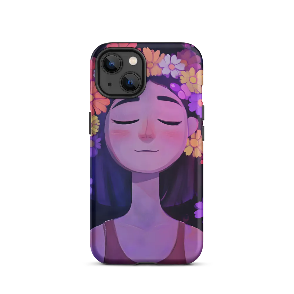 Portrait of a Girl with Flower Crown | Phone Case