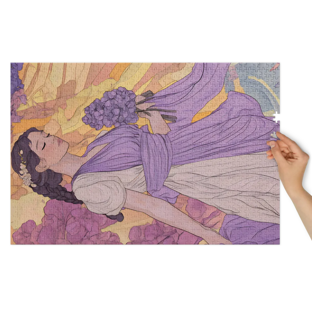 Sonho Lilás Art Nouveau 
 Puzzle em caixa de metal