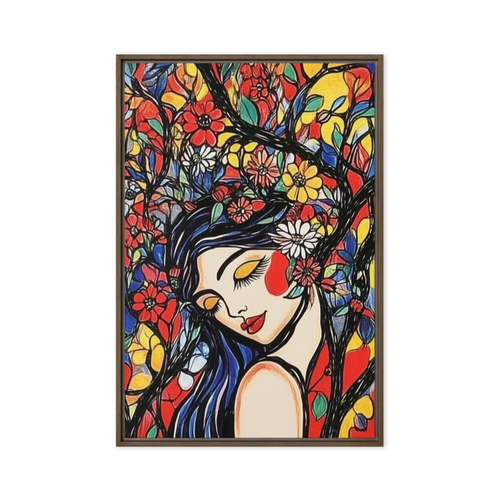 Colorful Floral Woman Illustration