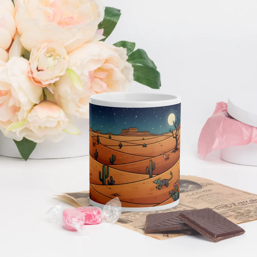Moonlit Desert Foxes 
 Mug with Red inside | 15 oz
