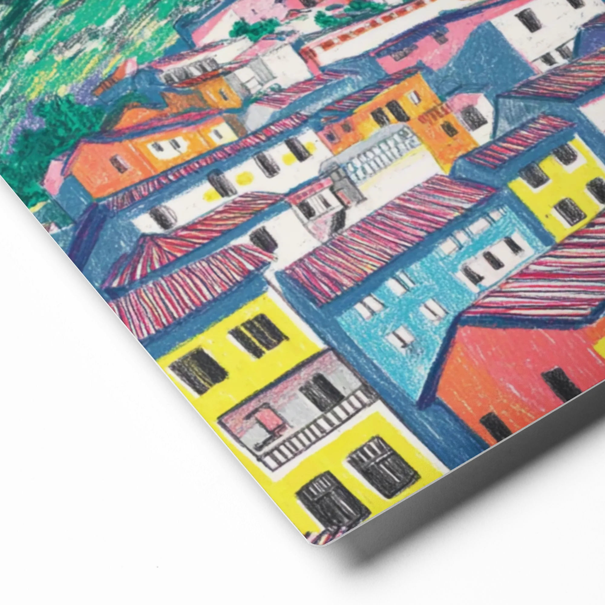Sun Over the Hillside Town | Art Print