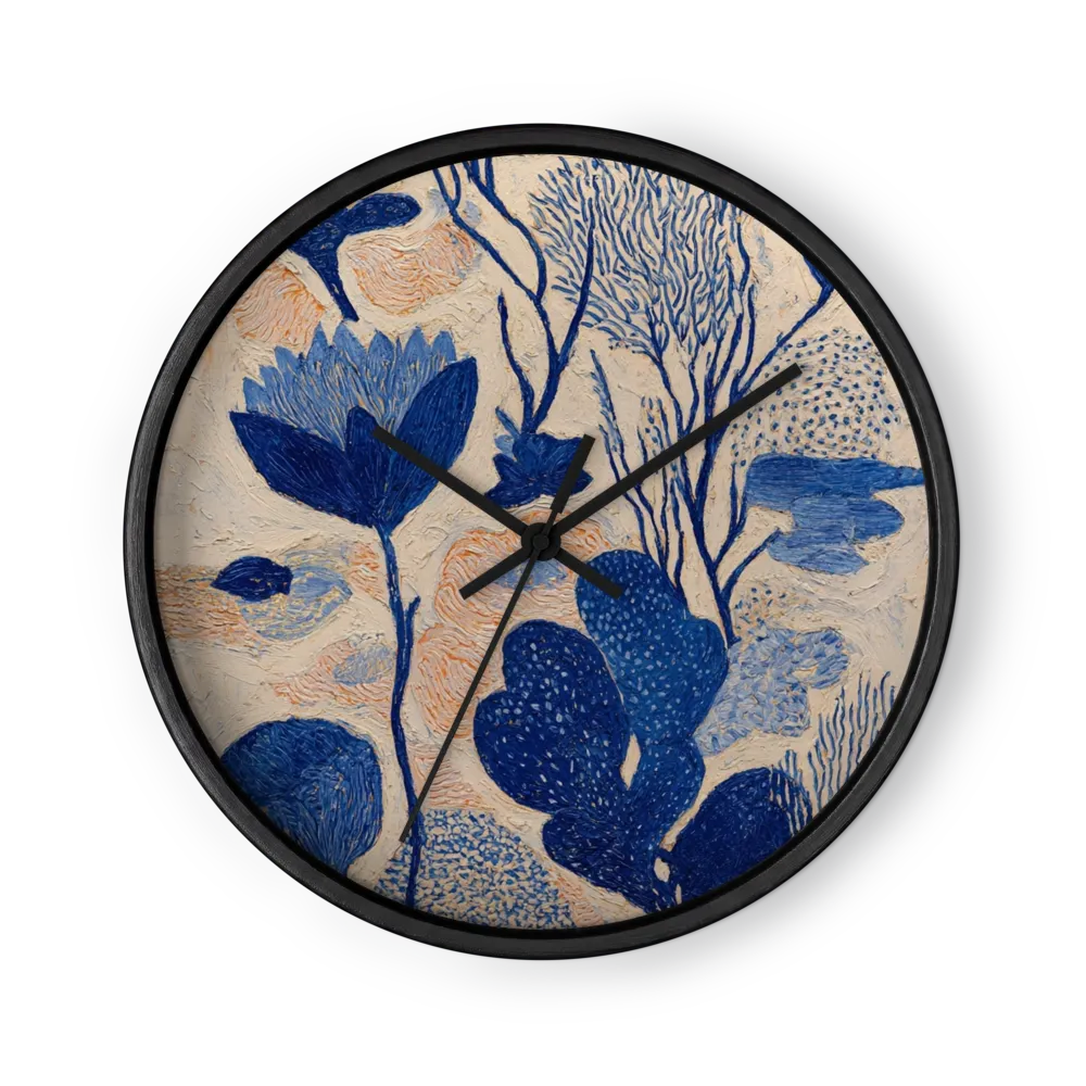 Cobalt Botanical Study | Wall Clock
