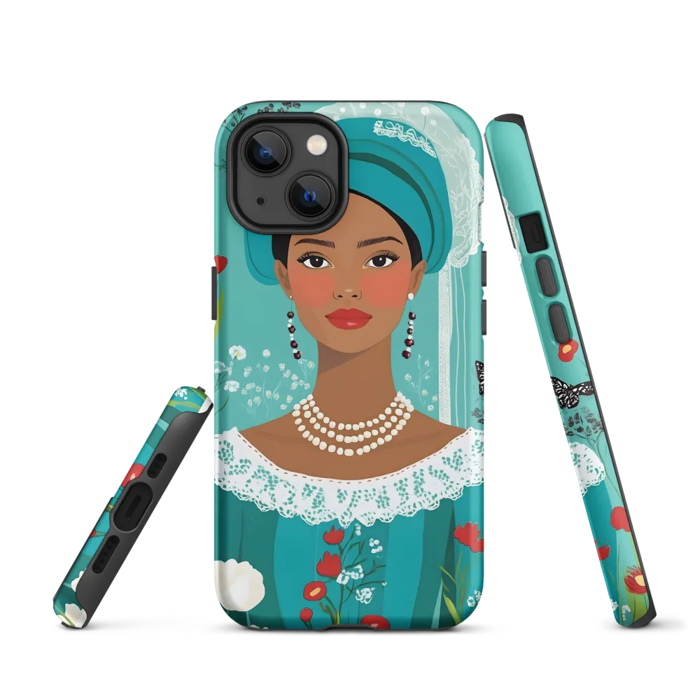 Turquoise Headscarf Woman | Phone Case