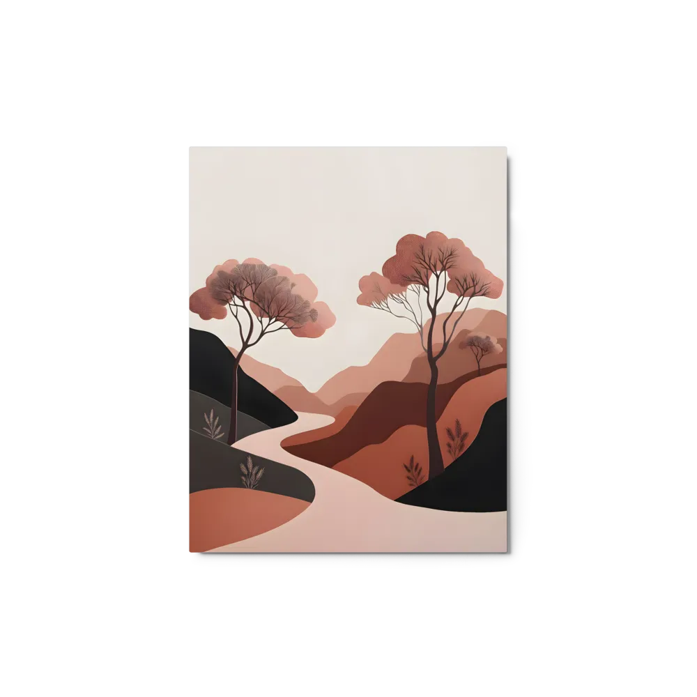 Earth Tones Winding Path 
 Canvas with Brown Frame