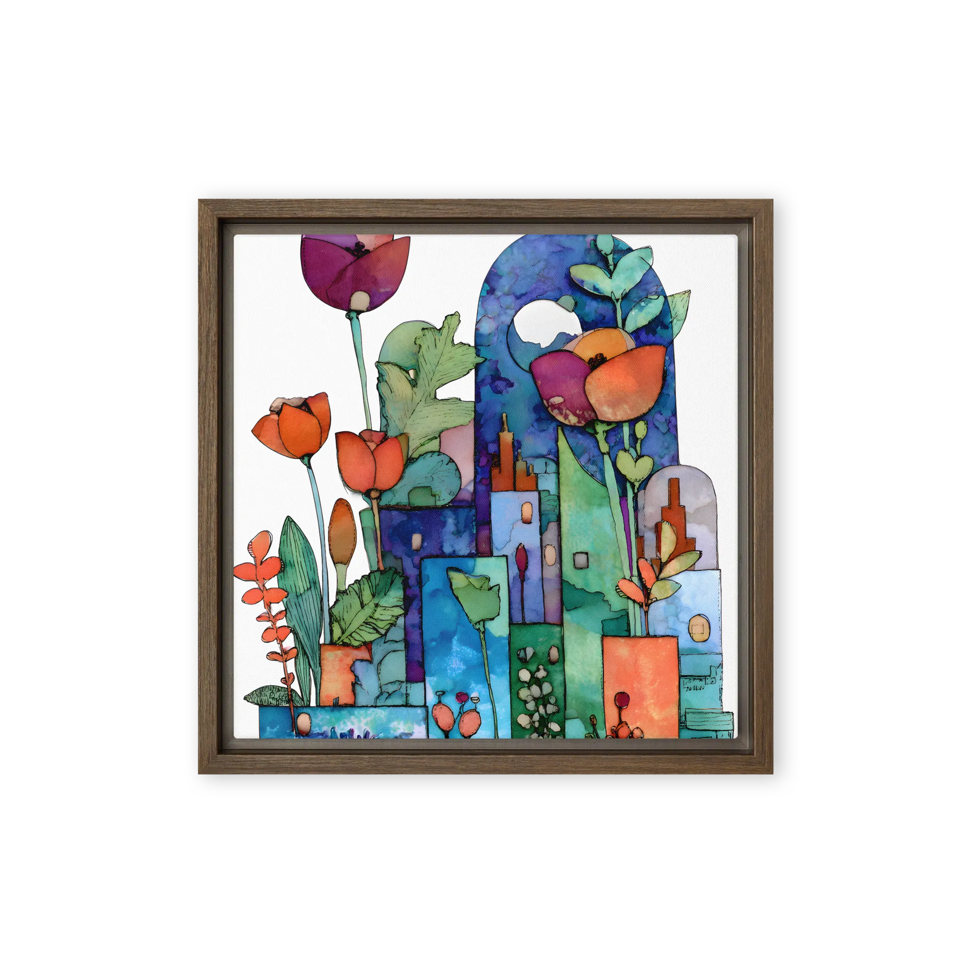 Patchwork Inkwash Wall Art — Artistic Fusion