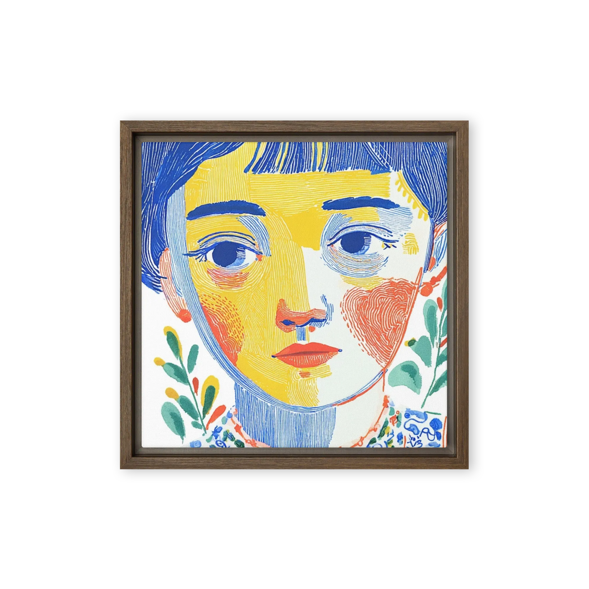Blue and Yellow Portrait 
 Canvas | 12″x 12″