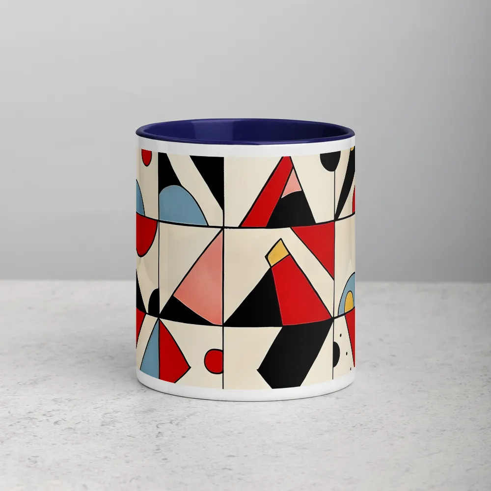 Interlocking Geometry 
 Mug with Red inside