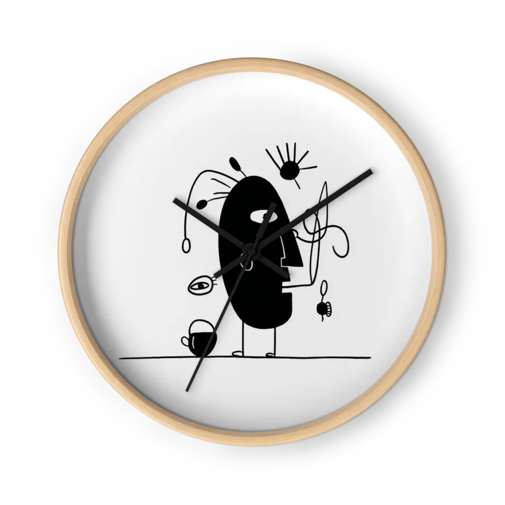 Minimalist Surreal Face | Wall Clock