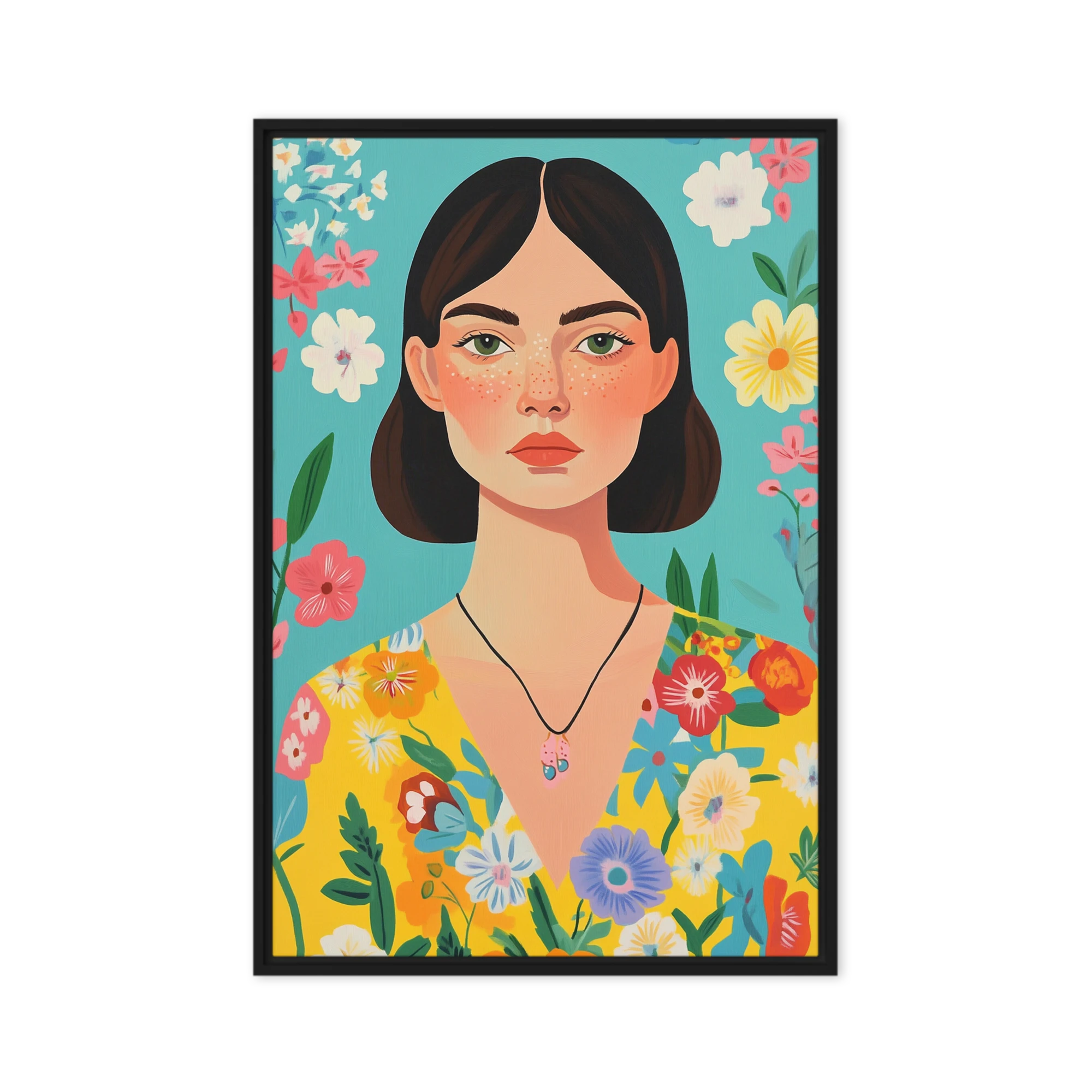 Floral Portrait of a Young Woman | Art Print