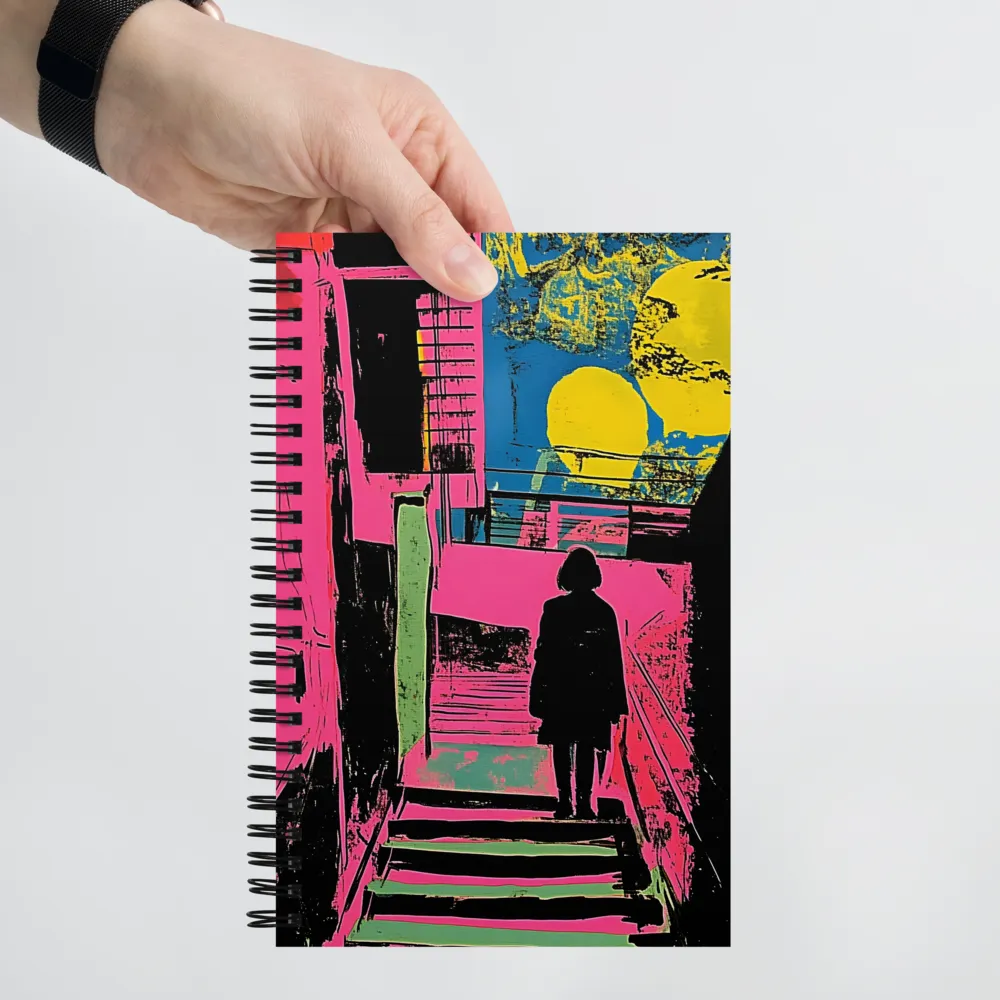 Solitary Ascent in Neon City 
 Spiral Notebook | 140 pages