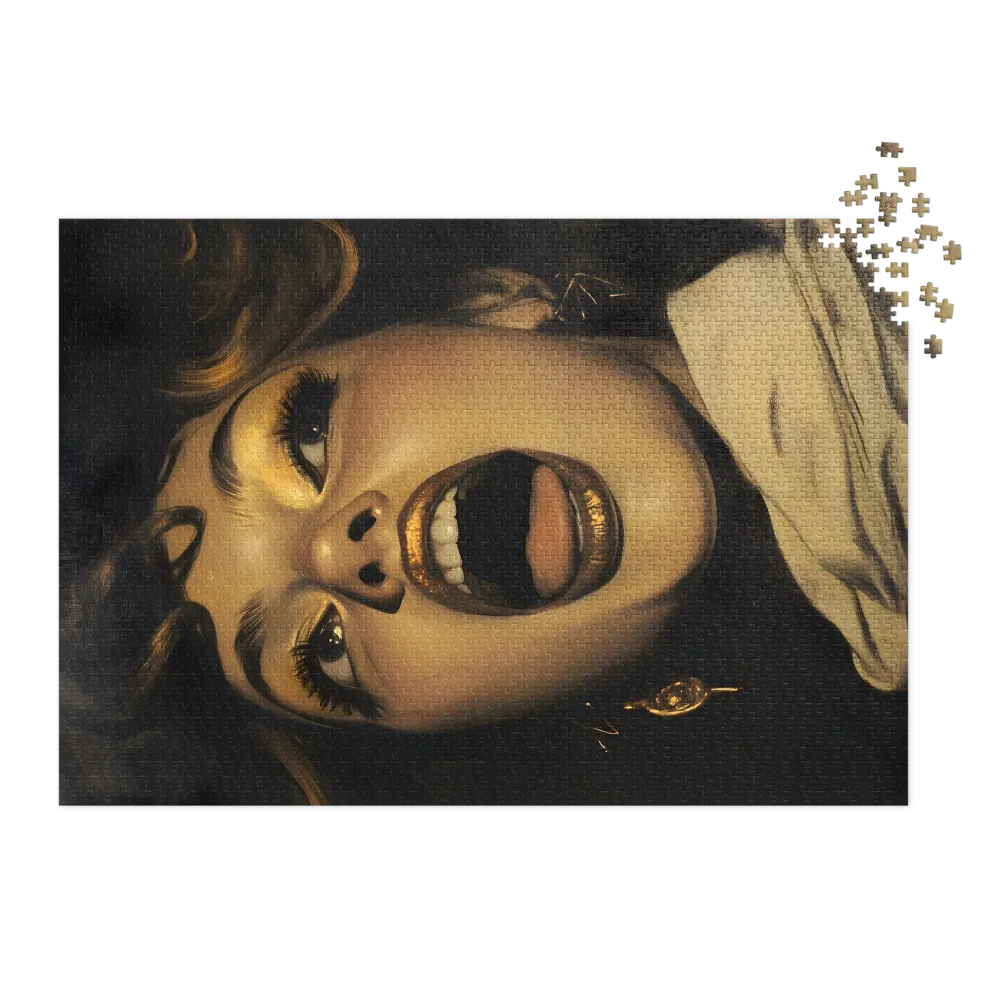 Portrait of a Woman with Open Mouth