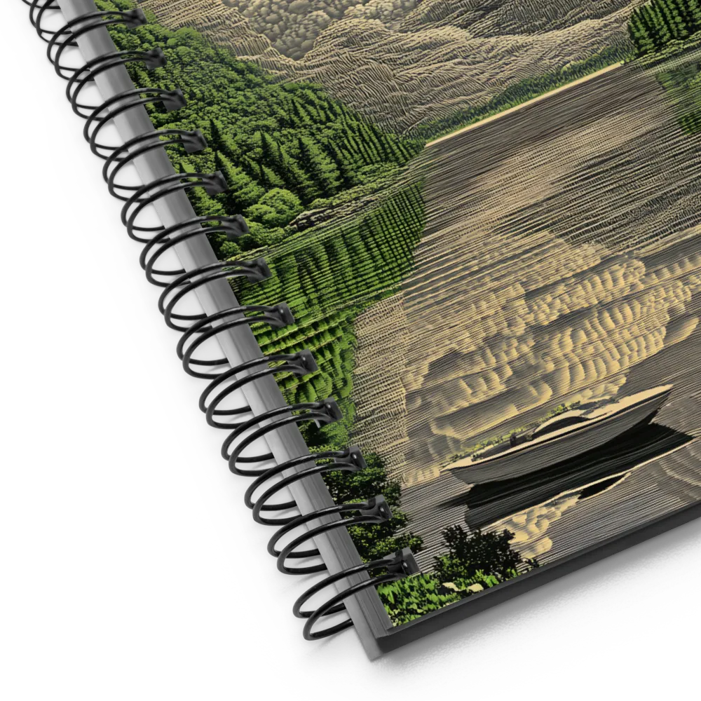 Serene Lake Engraving 
 Spiral Notebook | 140 pages