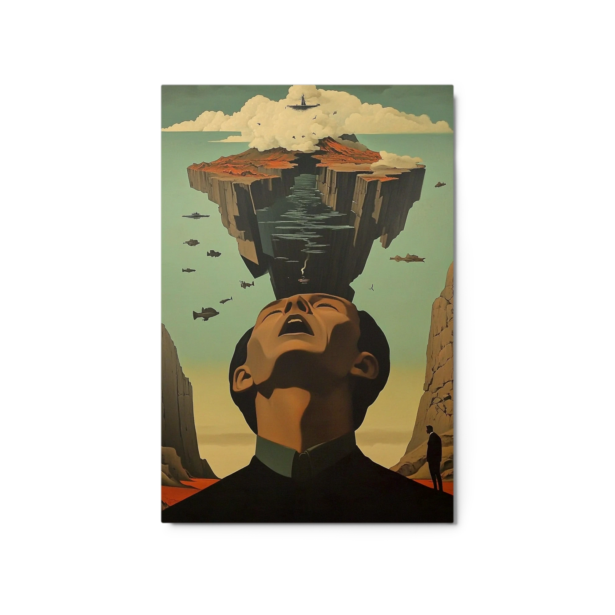 Surreal Oil Painting of a Floating Island