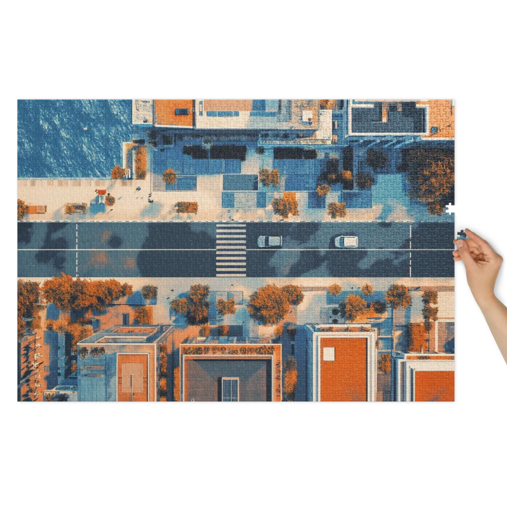 Serenidade Costeira Urbana 
 Puzzle em caixa de metal