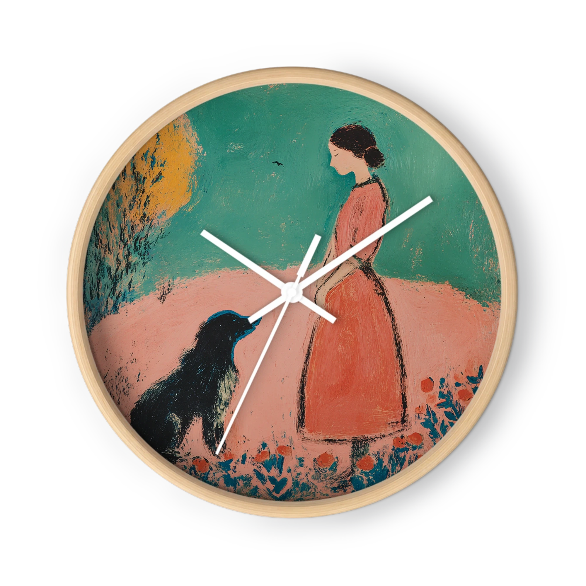 Woman and Dog in Meadow