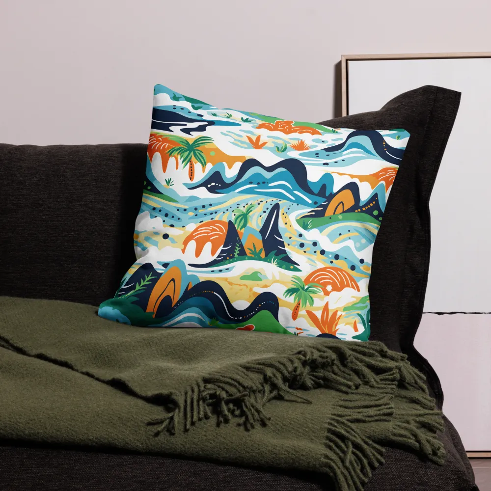 Vibrant Landscape Throw Pillow