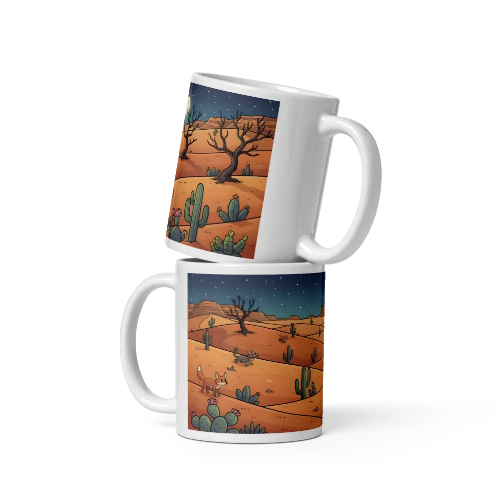 Moonlit Desert Foxes 
 Mug with Red inside | 15 oz