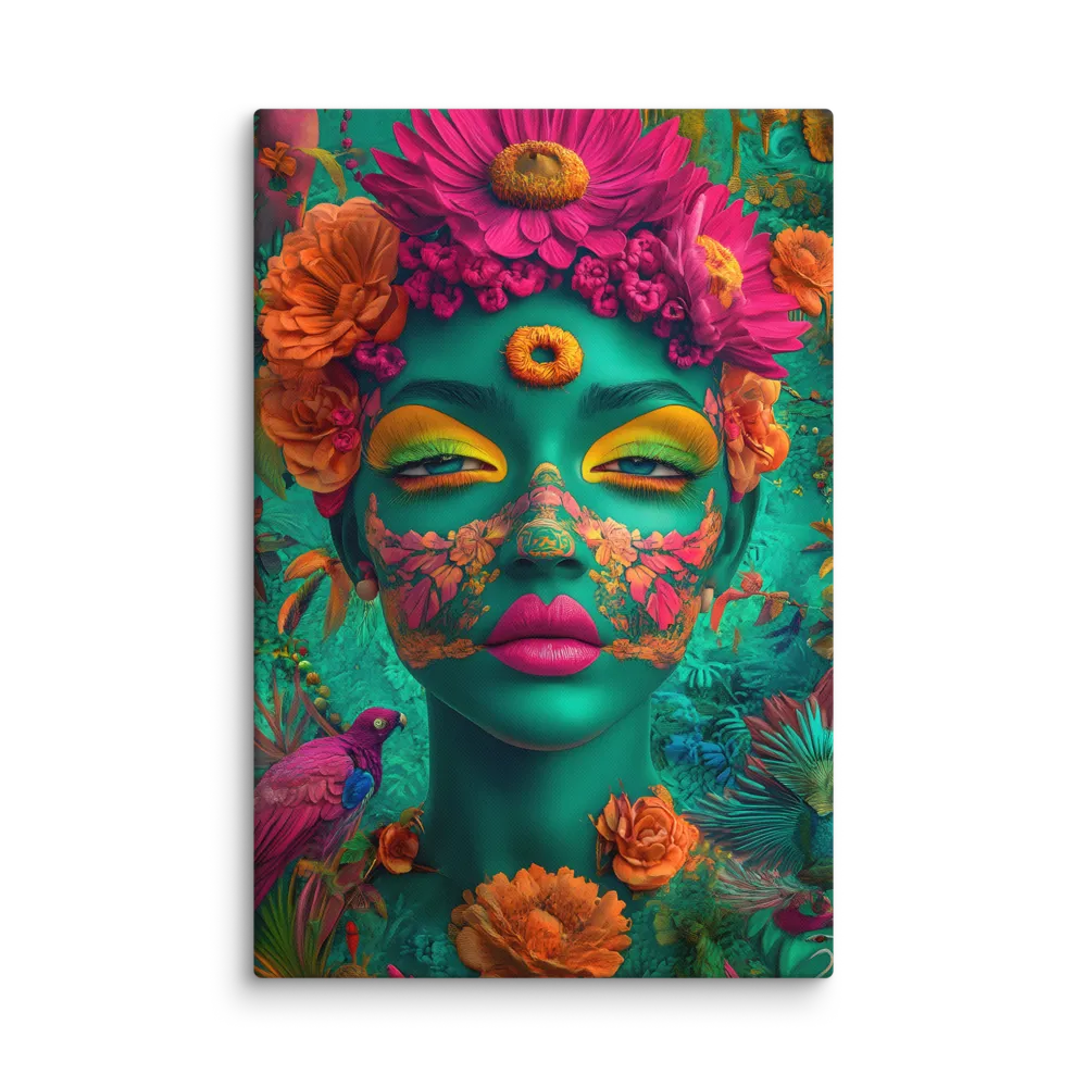 Verdant Jungle Bloom 
 Canvas | 32″x 48″