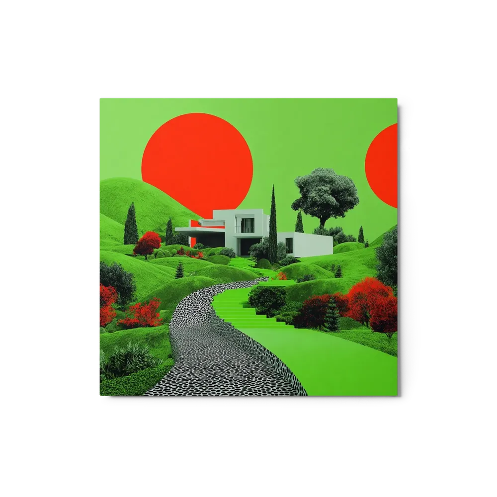 Red Sun over Green Villa | Art Print