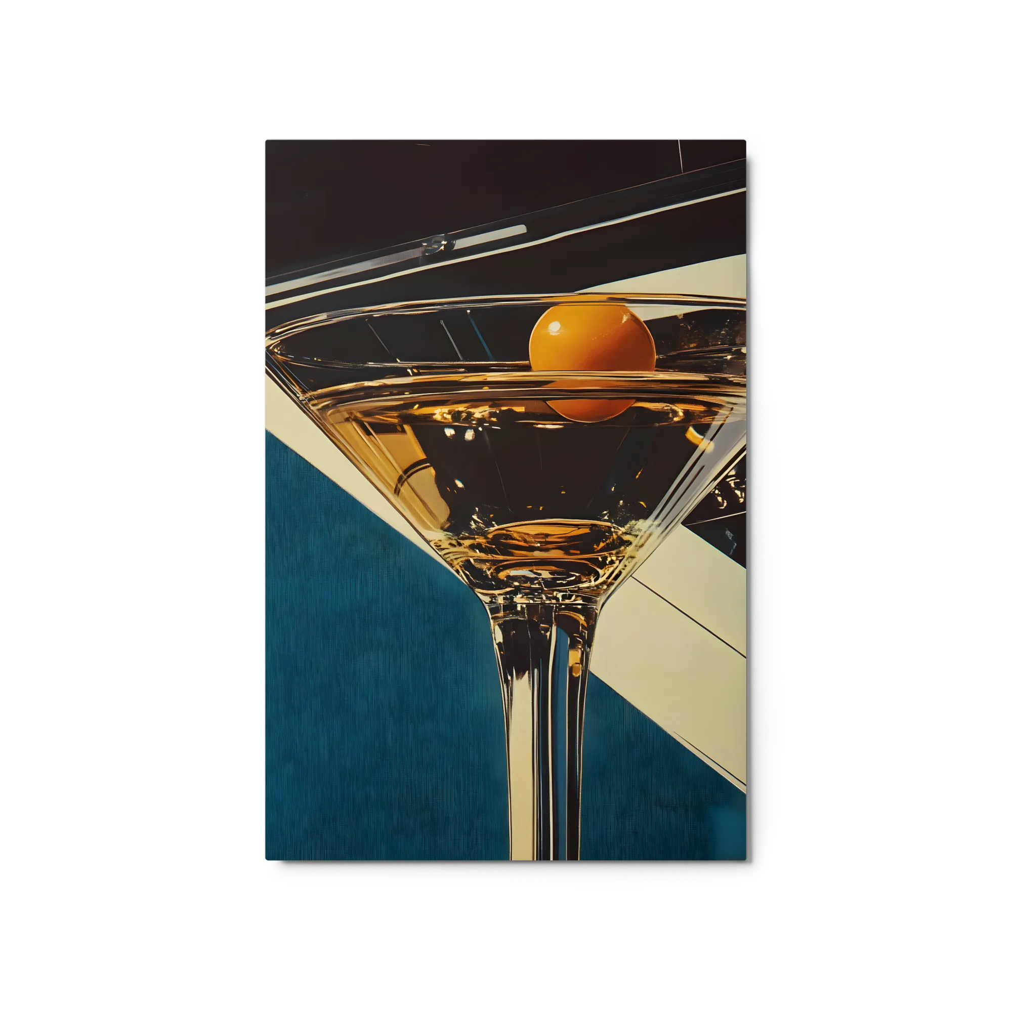 Golden Martini with Olive